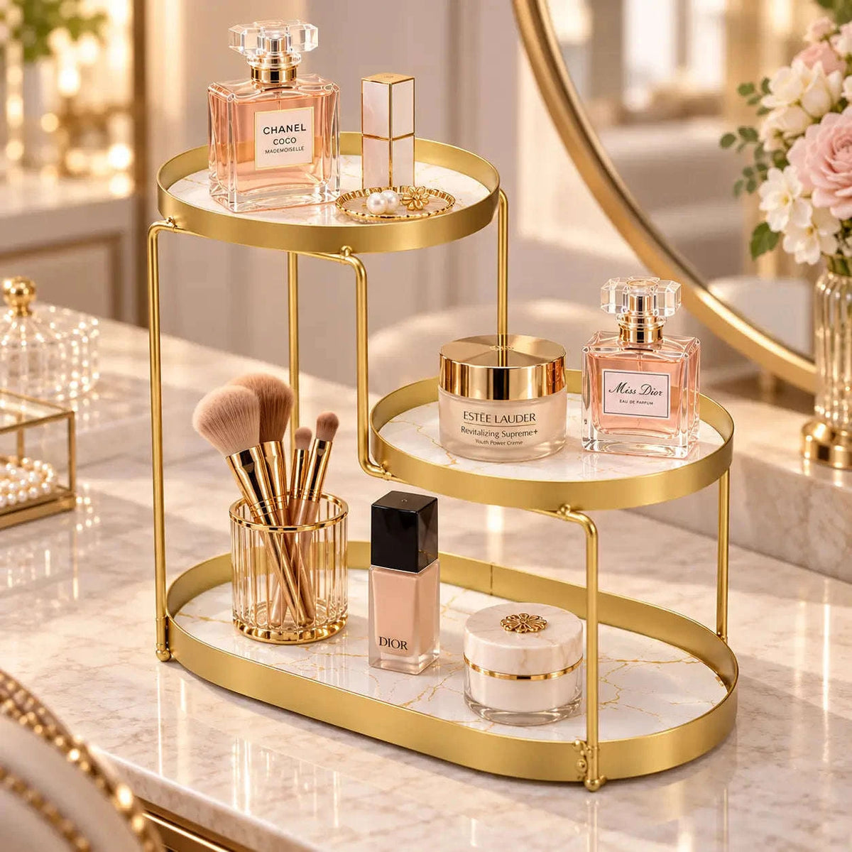 3-Tier Dressing Table Cosmetic Organizer for makeup and beauty essentials