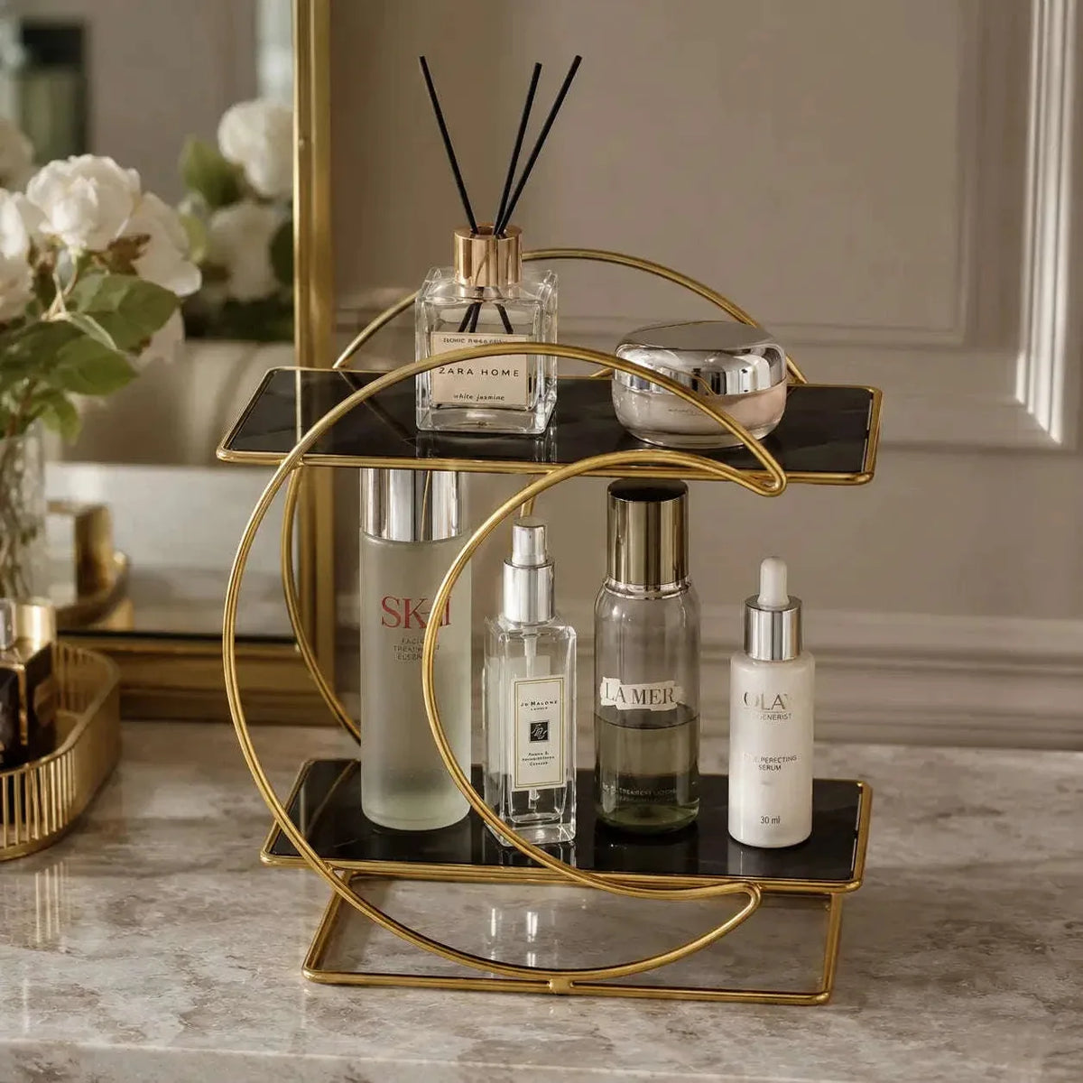 2-Layer Moon Cosmetic Organizer