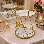 2 Layer Butterfly Round Makeup Storage Organizer (1)