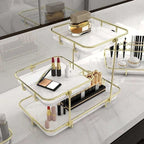 Modern Design Free-Standing 3-Tier Makeup Organizer Shelf – Stylish Cosmetic Storage Solution (2)