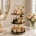 Vanity Cage Cosmetic Organizer. Keep your makeup, skincare, perfumes and beauty essentials organized, accessible and beautifully displayed.