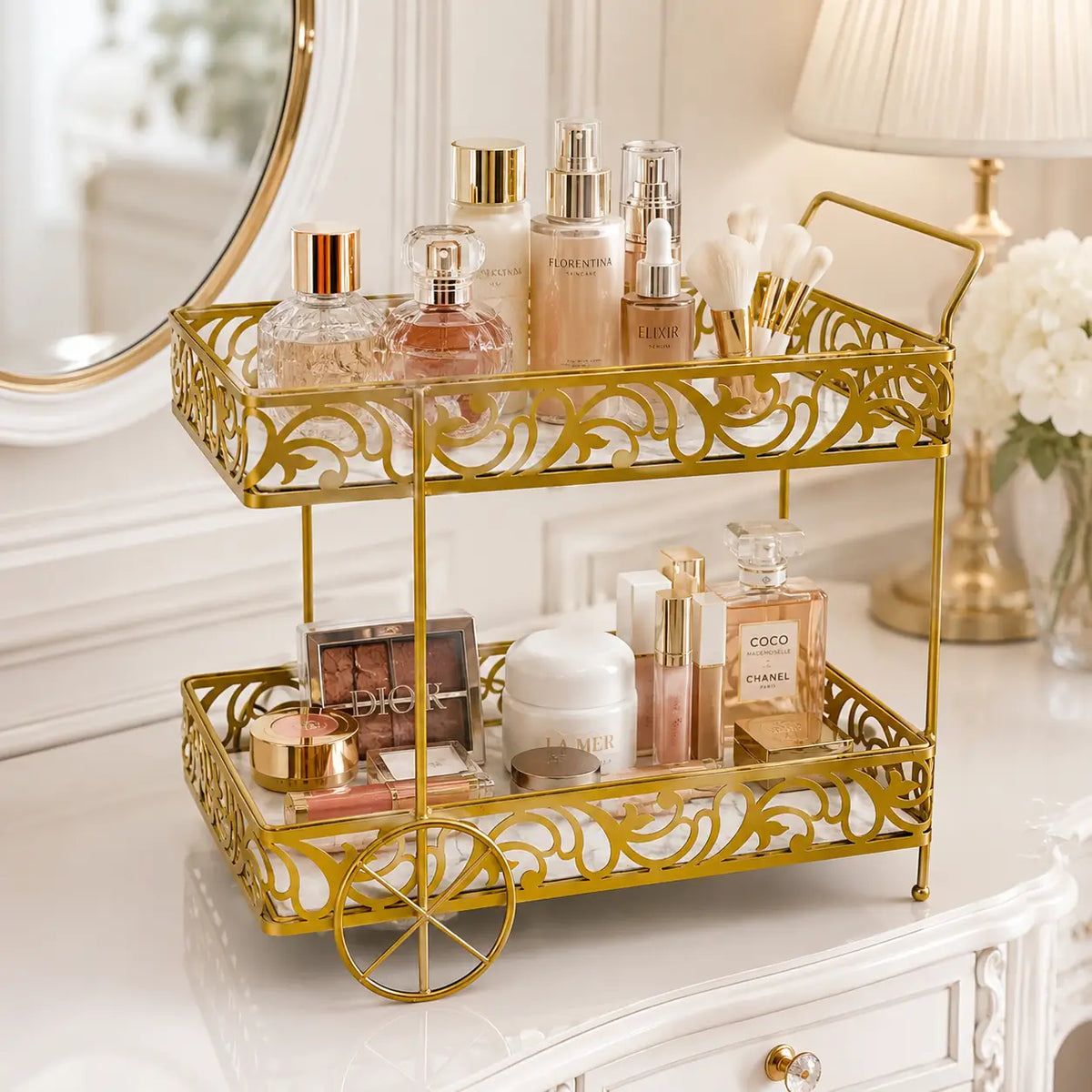 Stylish Trolley Makeup Organizer Stand