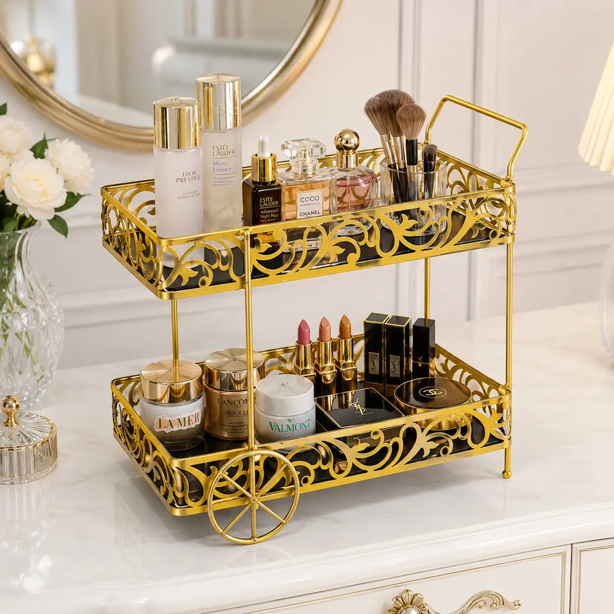 Stylish Trolley Makeup Organizer Stand