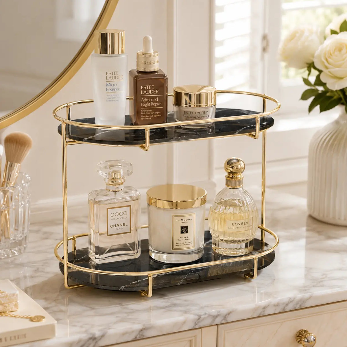 2-Tier Makeup Organizer Storage Shelf