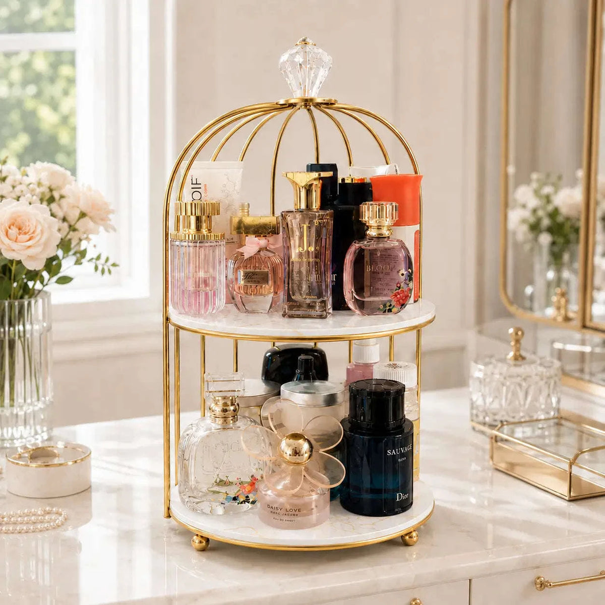 2-Tier Bird Cage Cosmetic Organizer (3)