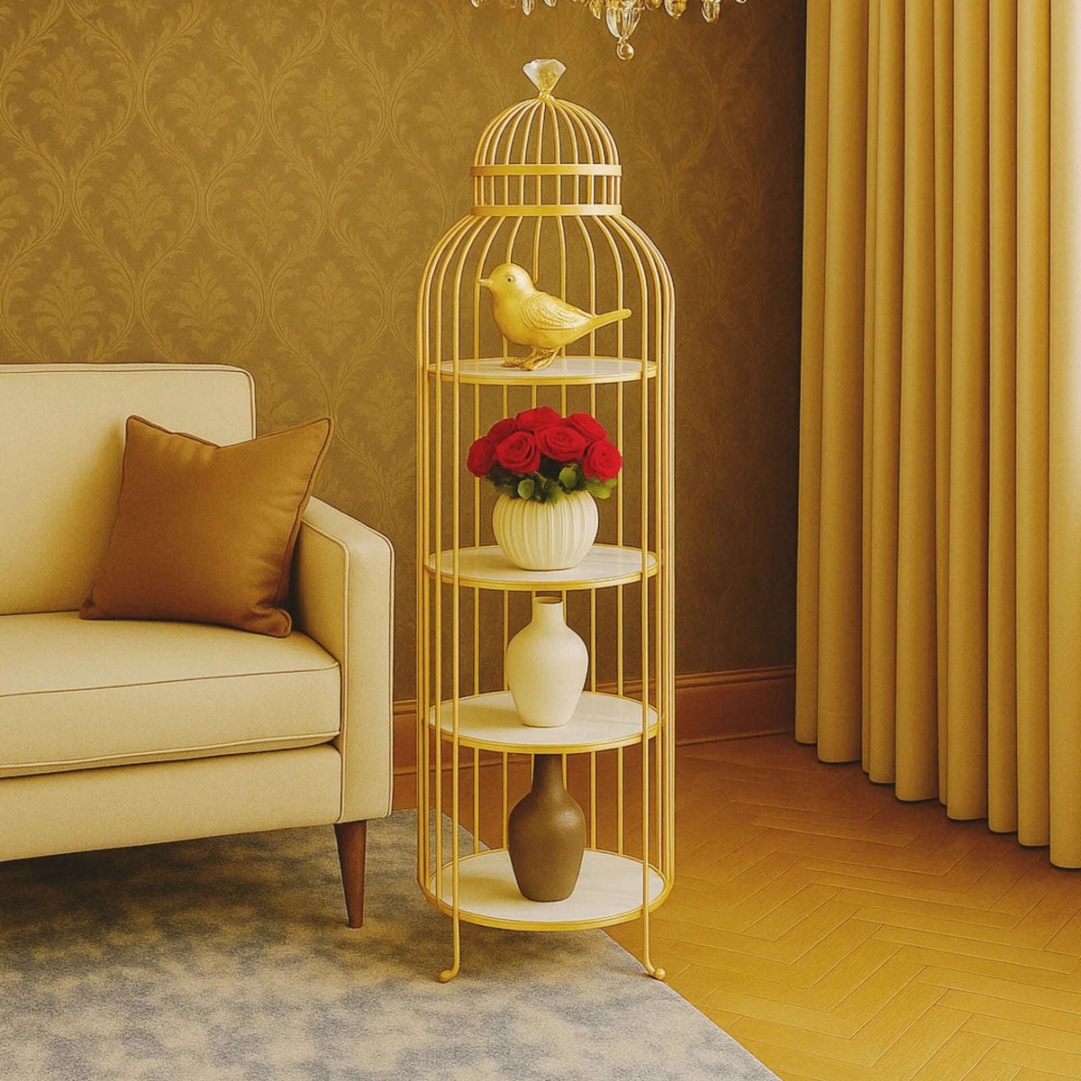 Wahaj Special 3-Layer Bird-Shaped Cage Rack-Decorative Storage Shelf for Home & Display (2)