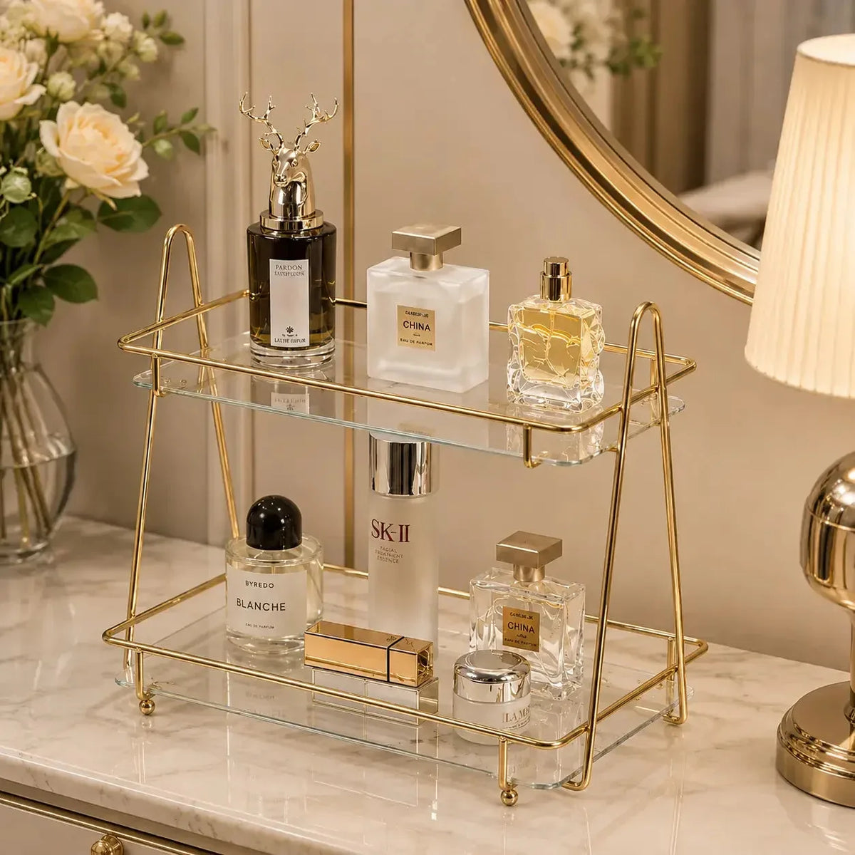 2-Layer Makeup & Skincare Organizer Shelf
