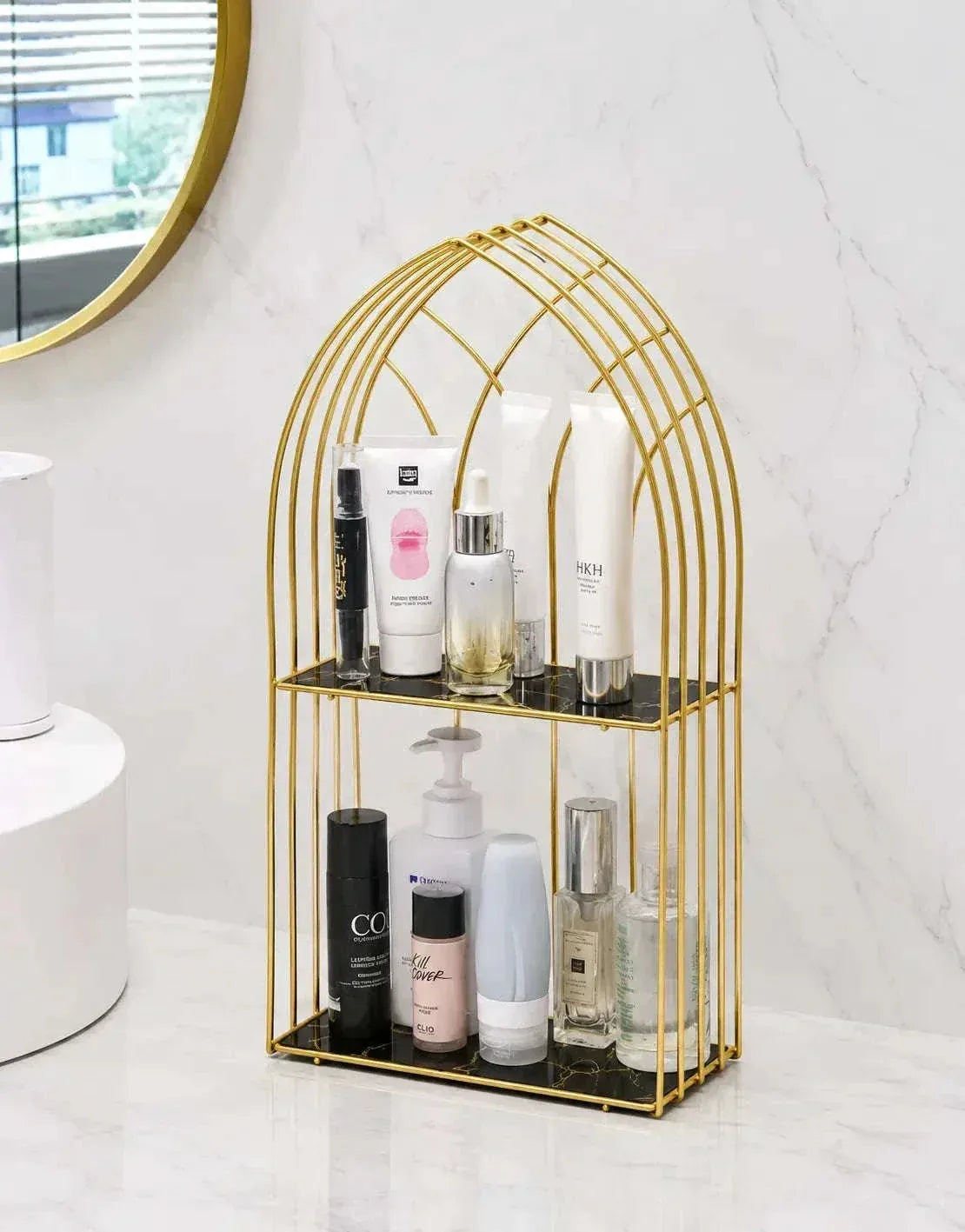 2-Layer Arc Design Cosmetic Organizer & Washroom Rack (1)