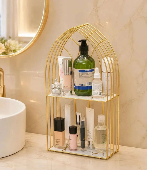 2-Layer Arc Design Cosmetic Organizer & Washroom Rack