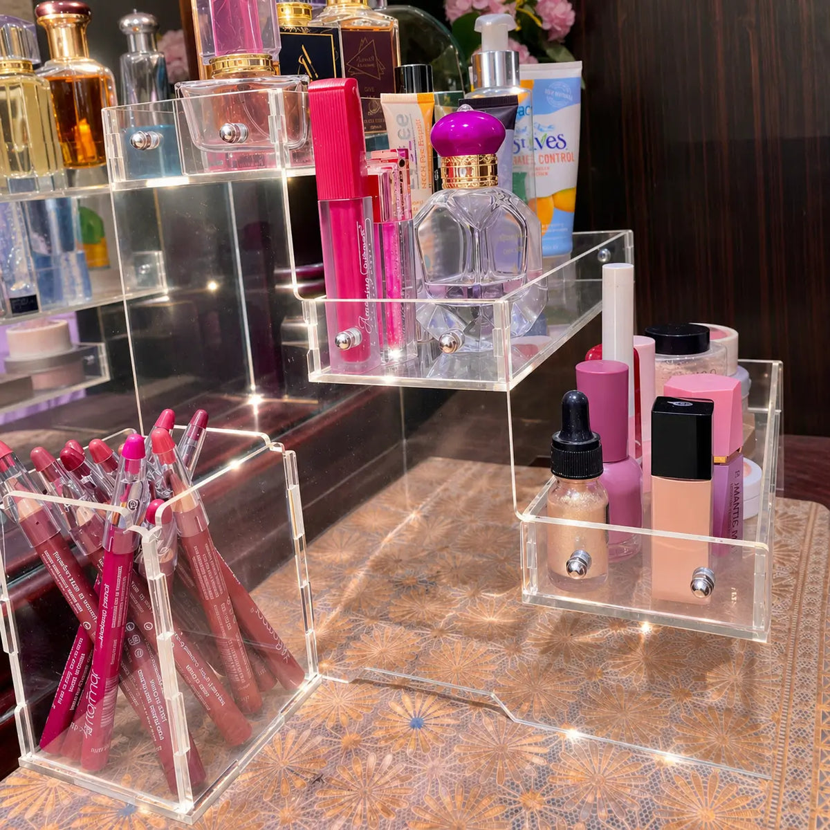 3-Tier Acrylic Makeup and Cosmetic Stand