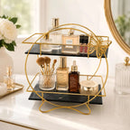 2-layer butterfly cosmetic storage organizer for makeup skincare and perfumes