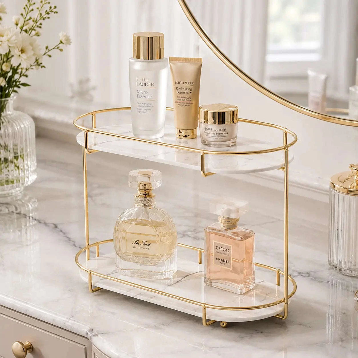 2-Tier Free Standing Makeup Organizer Shelf (1)