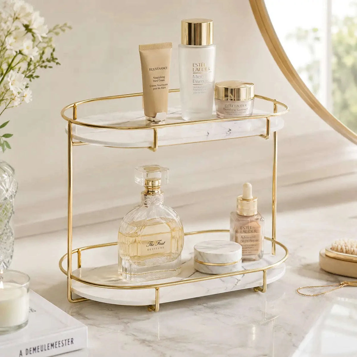2-Tier Free Standing Makeup Organizer Shelf (6)