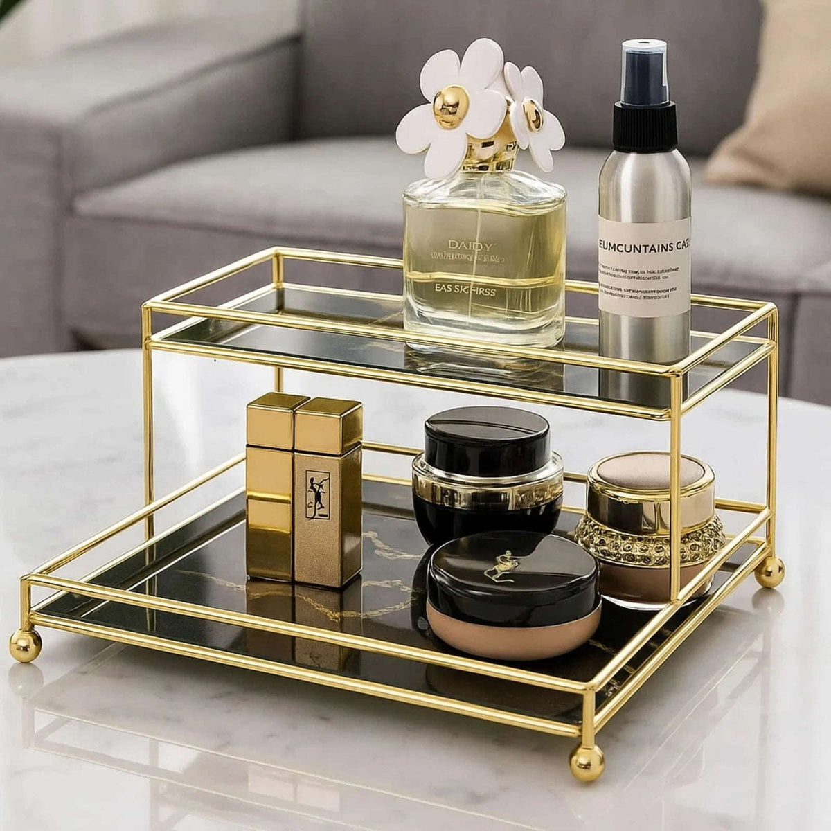 Double Layer Premium Organizer – Elegant Storage Solution for Cosmetics, Jewelry & More (1)