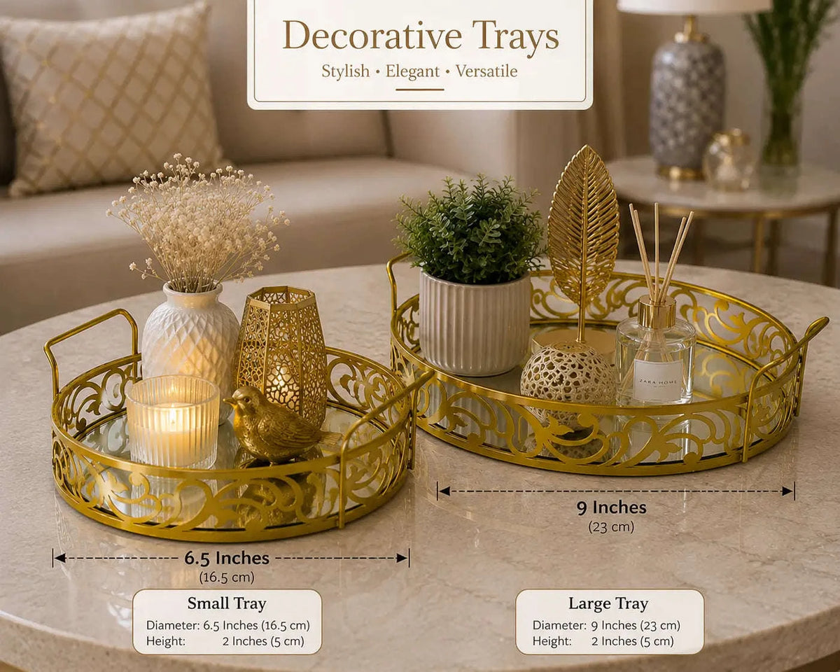 2 Piece Luxury Gold Makeup trays
