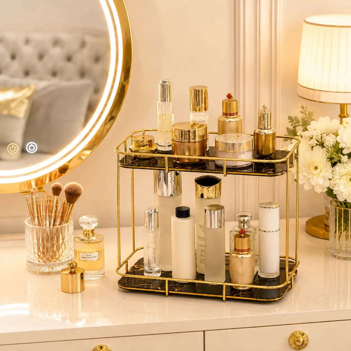2 layer Makeup Storage Shelf