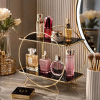 2-Tier Gold Cosmetic Organizer Stand