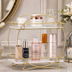 2 tier cosmetic storage organizer for makeup skincare perfumes and beauty essentials
