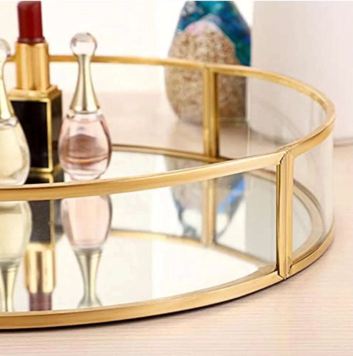 Metal & Glass Jewelry Storage Mirror – Elegant Organizer for Jewelry & Cosmetics (4)