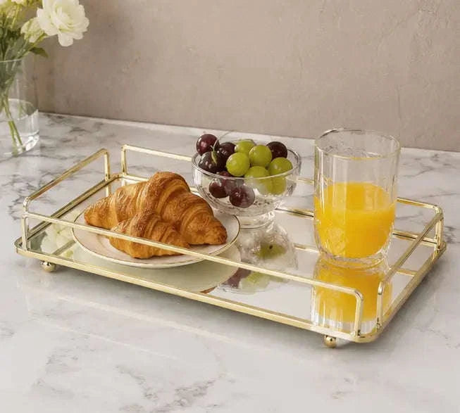 Gold Metal Serving Tray (1)