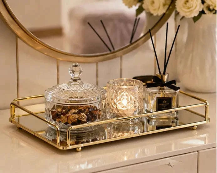 Gold Metal Serving Tray (2)
