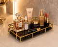 Luxury Makeup Storage Tray Golden Cosmetic Organizer-Wahaj Decor