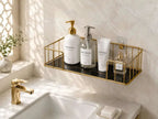Wall-mounted bathroom storage rack for shampoo soap skincare and essentials