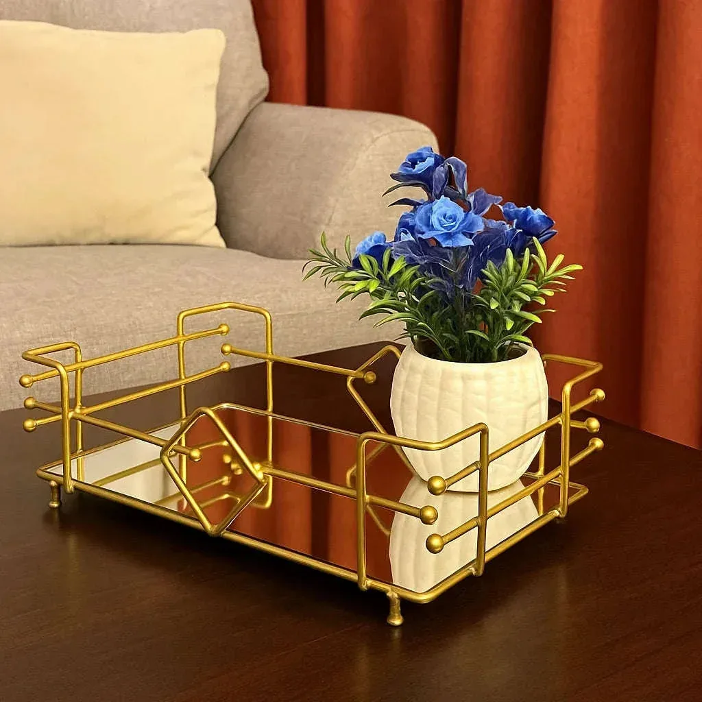 Luxury Jewelry and Perfume Organizer with a Stunning Cosmetics Tray Mirror (1)