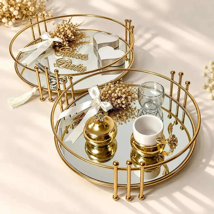 Makeup Organizer Mirror Tray for cosmetics and beauty essentials