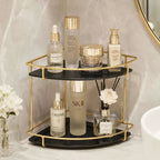 Bathroom acrylic corner countertop shelf for shampoo skincare soap and essentials