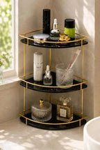 Gold Metal Bathroom Corner Shelf (1)