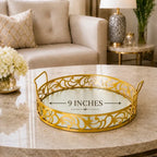 Elegant Gold Round Mirror Tray