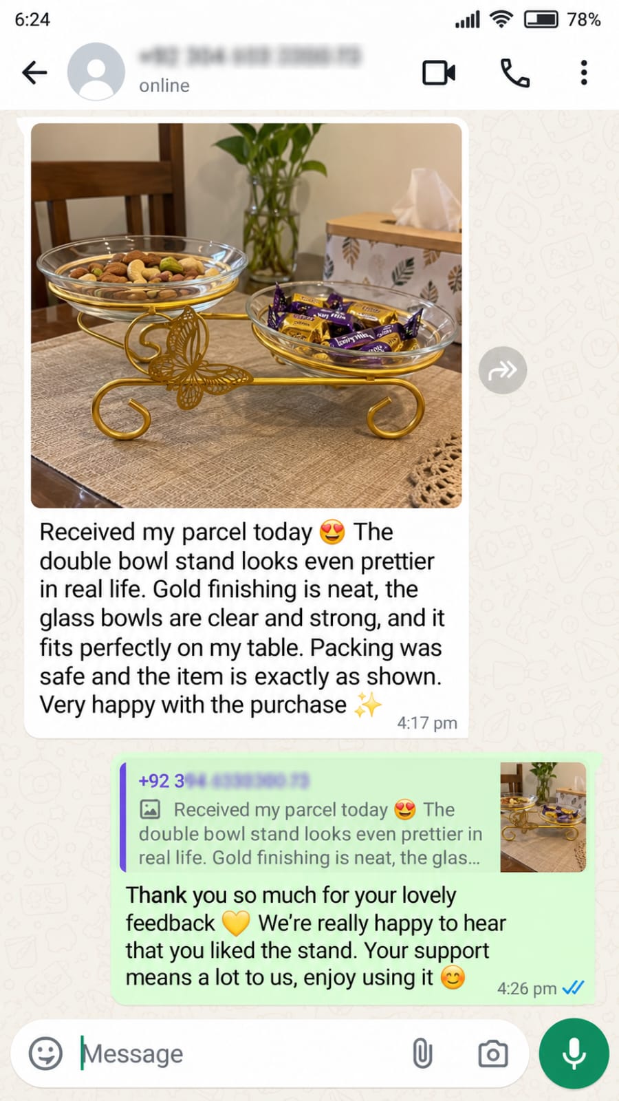 Customer WhatsApp screenshot 4