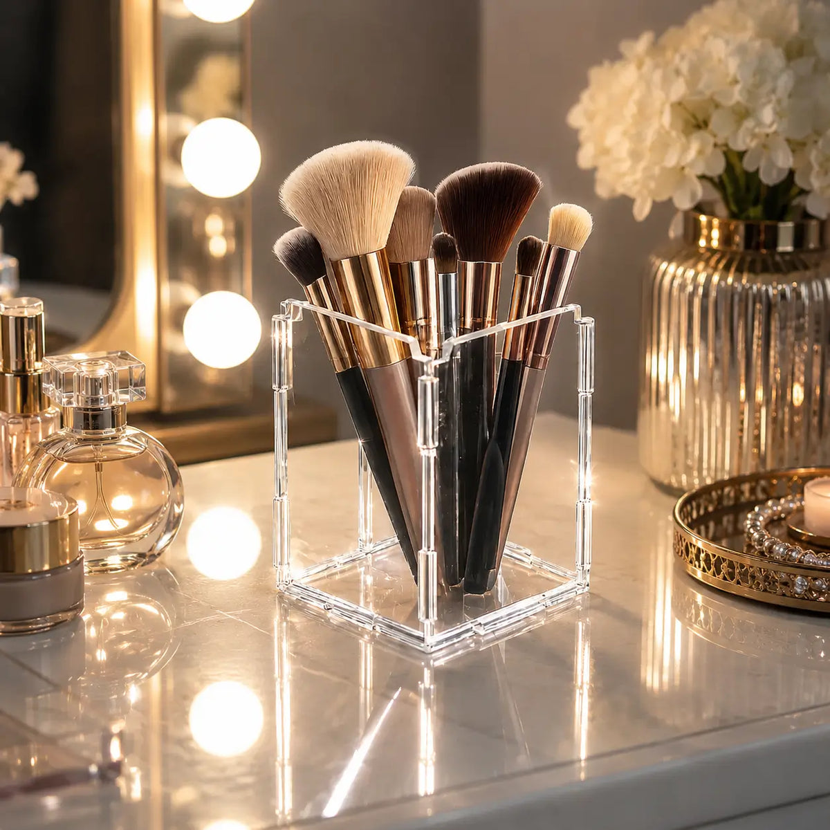 Acrylic Makeup and Cosmetic Brush Holder