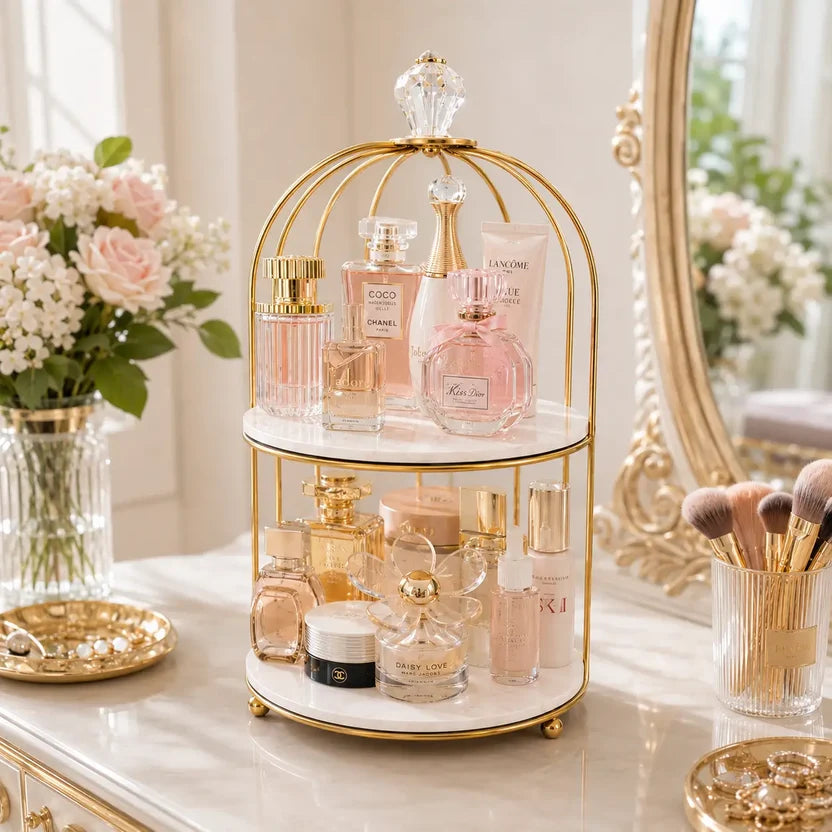 2-Tier Bird Cage Cosmetic Organizer