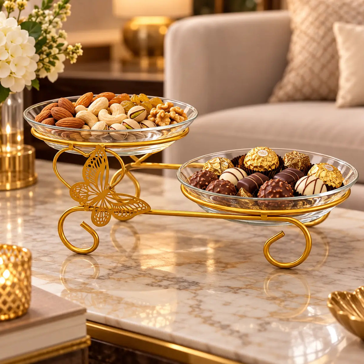 Elegant 2-Tier Serving Tray