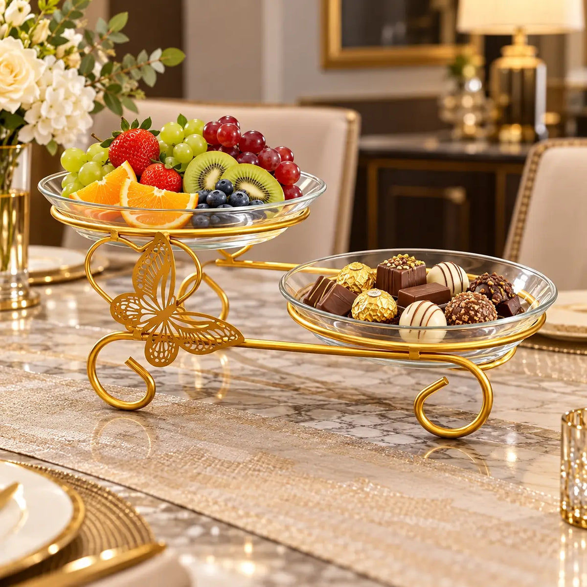 Elegant 2-Tier Serving Tray