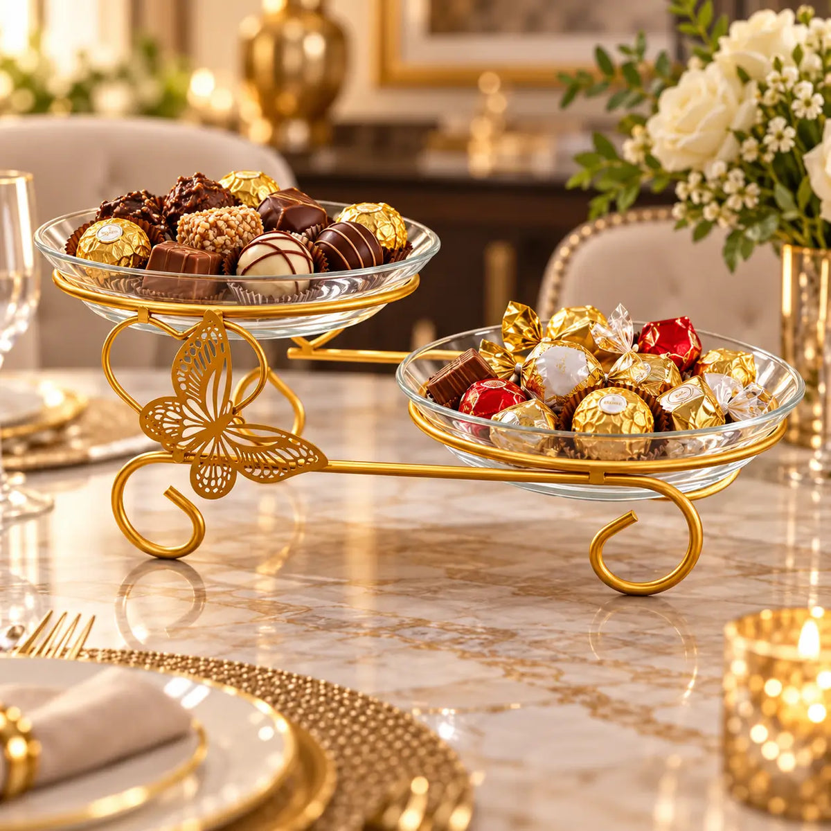 Elegant 2-Tier Serving Tray